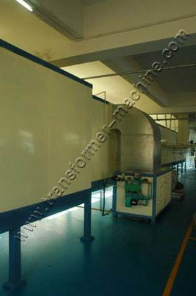 Powder coating line for tanks
