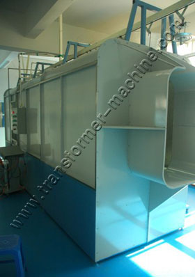 Powder coating line for tanks