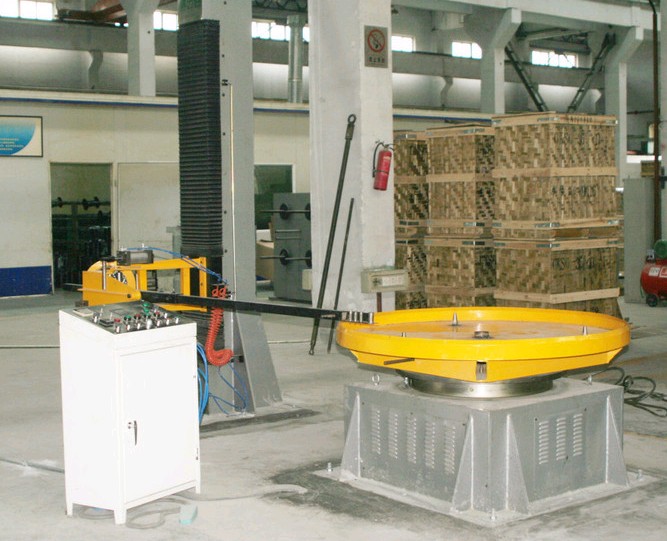 Vertical reactor coil winding machine